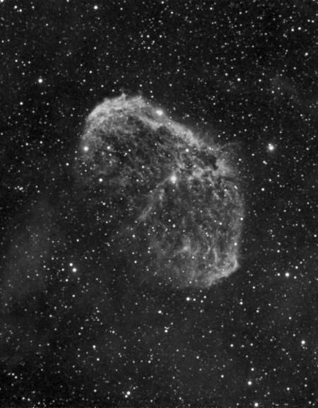 Ha filtered image of the Crescent Nebula (NGC 6888) - Version 1 with gamma tweak